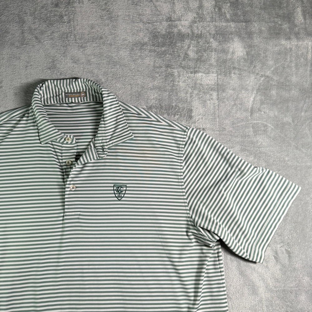 Peter Millar Mens XL Polo Shirt Striped Summer Comfort Carolina Country Club